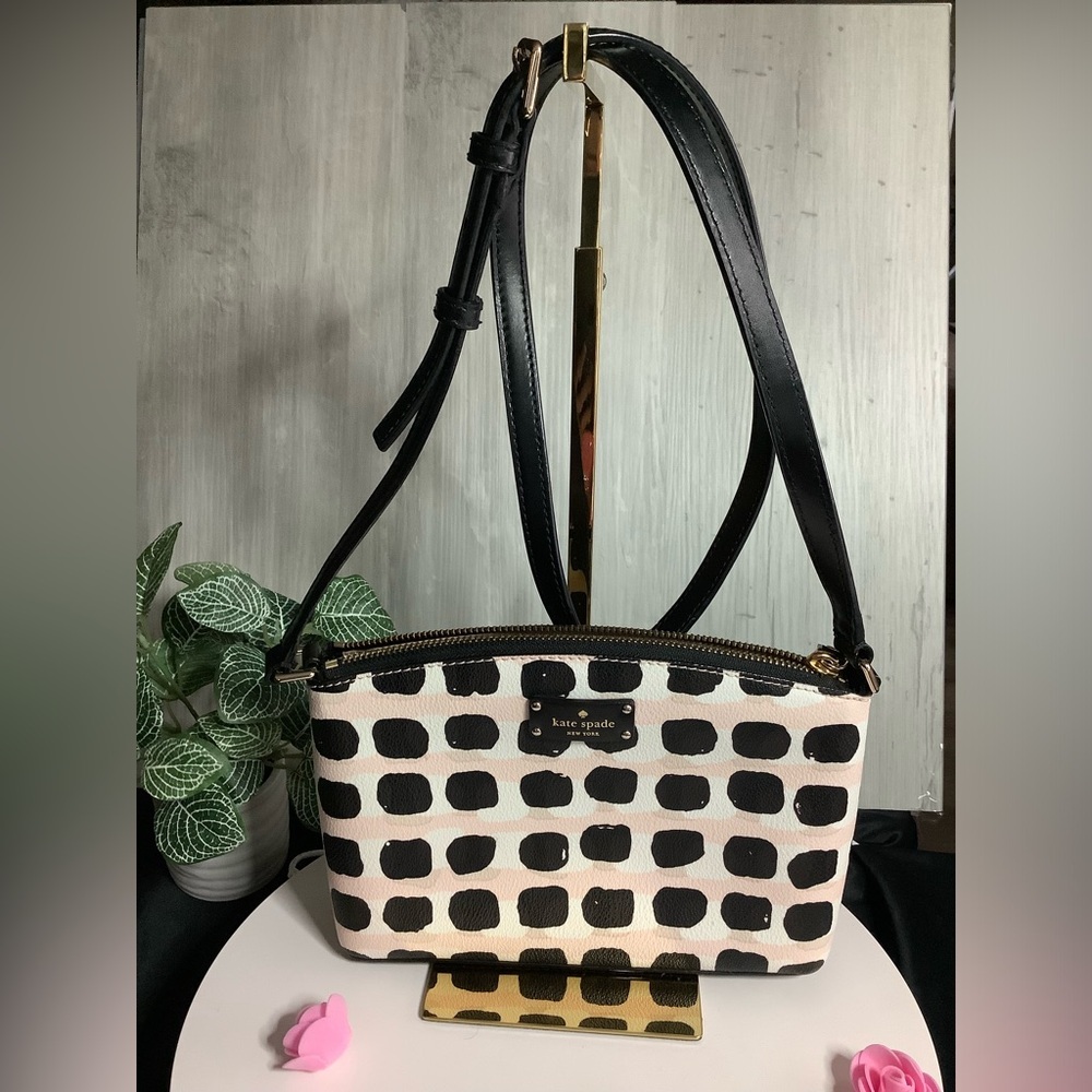 Kate Spade EUC Leather Millie Grove Street Printed Crossbody Bag